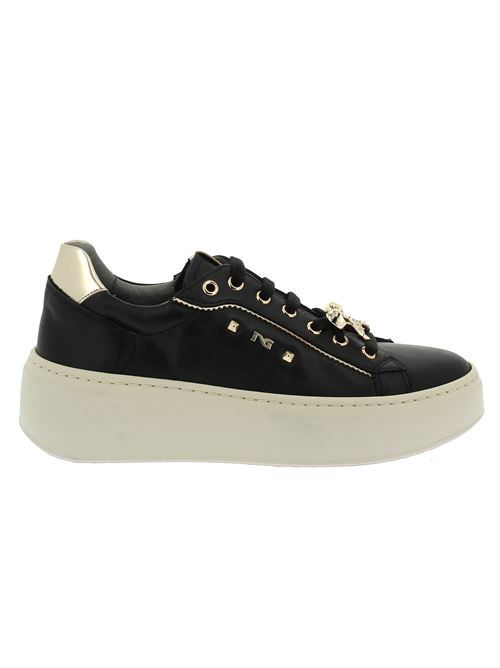 sneakers da donna in pelle nera con charm NERO GIARDINI | I411621D100